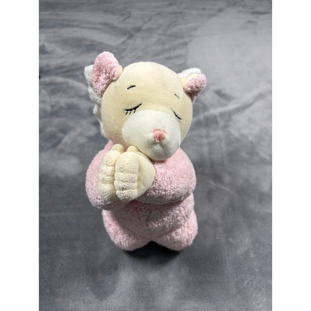 Baby Ganz Unisex Praying Angel Bear Plush 8 Inch Pink Sherpa Winged Teddy Bear